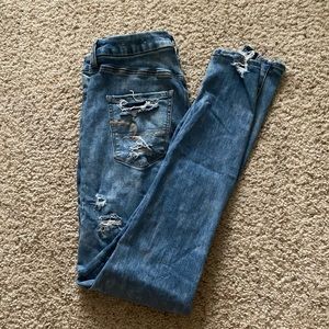 Distressed American Eagle Jeggings